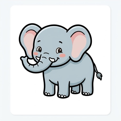 A friendly cartoon elephant