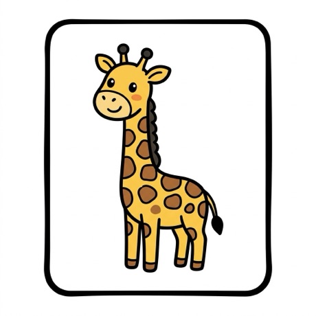 A friendly cartoon giraffe